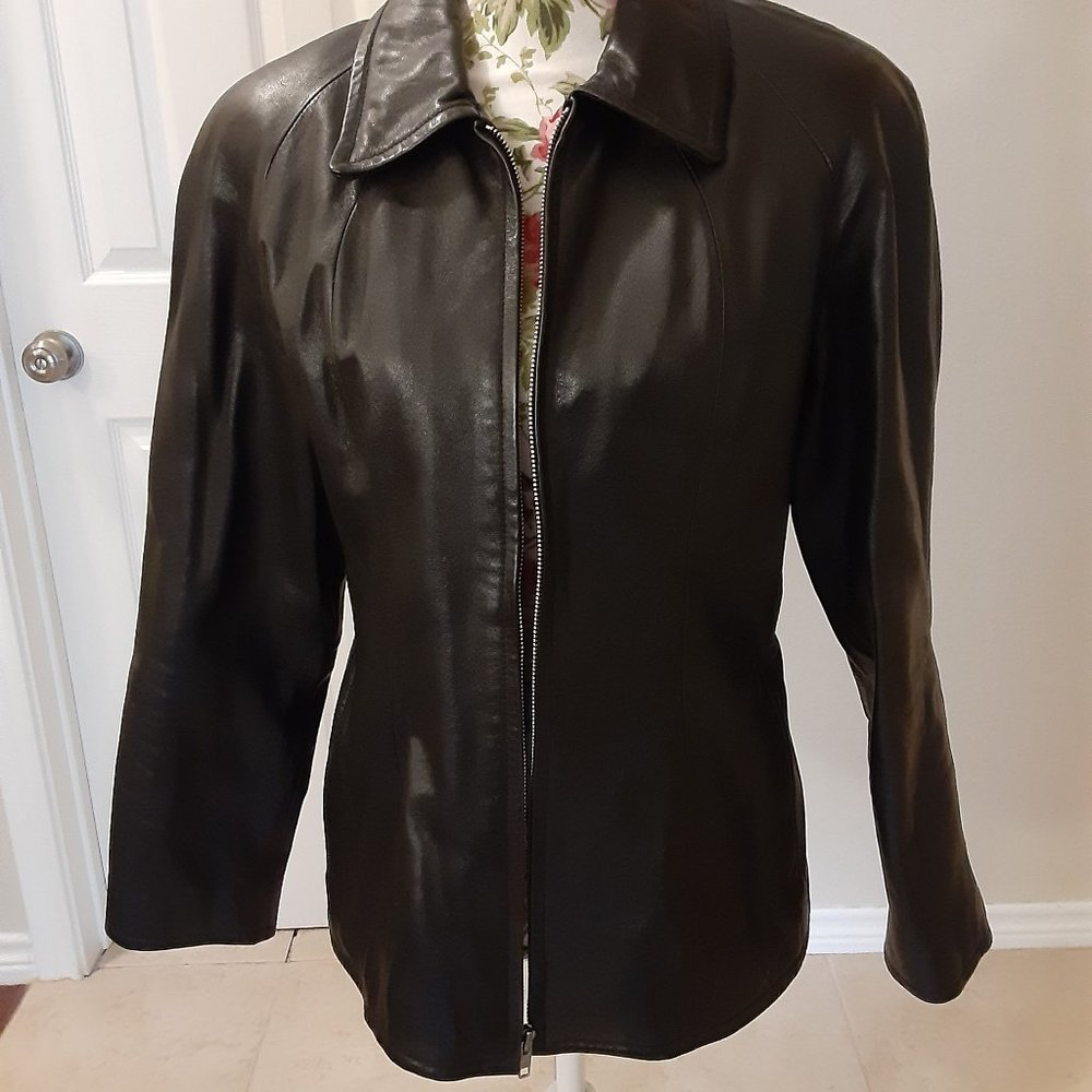 Black Leather Zipper Jacket (Maxima/Wilson's)